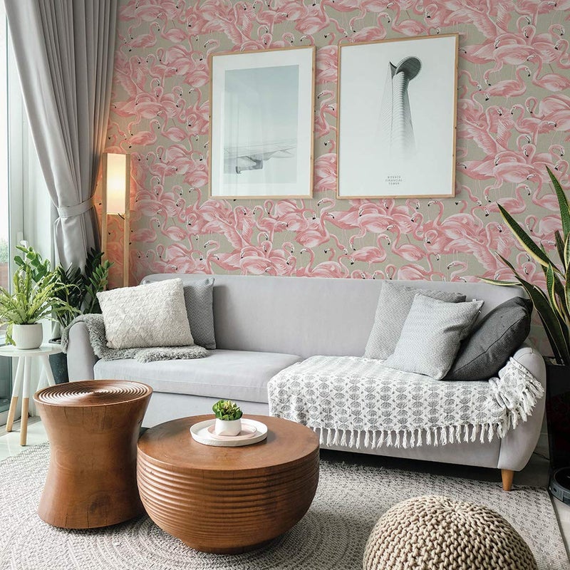 Tempaper Ballerina Pink Flamingo Removable Peel and Stick Wallpaper, 20.5 in X 16.5 ft, Made in the USA - Image 3